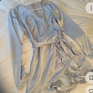 Altar’d state icy blue silky dress